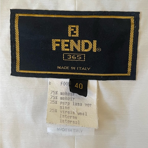 Fendi Women’s Vintage 1990’s Cream Mohair Coat with Kiddassia Collar & Trim - Picture 14 of 16
